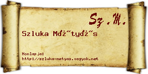 Szluka Mátyás névjegykártya